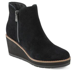 Easy Spirit Jayda Boots Women's Size 7.5M Black Suede Wedge Ankle Bootie